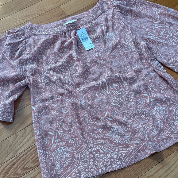 LOFT Blush Rose Patterned Blouse - Picture 4 of 8
